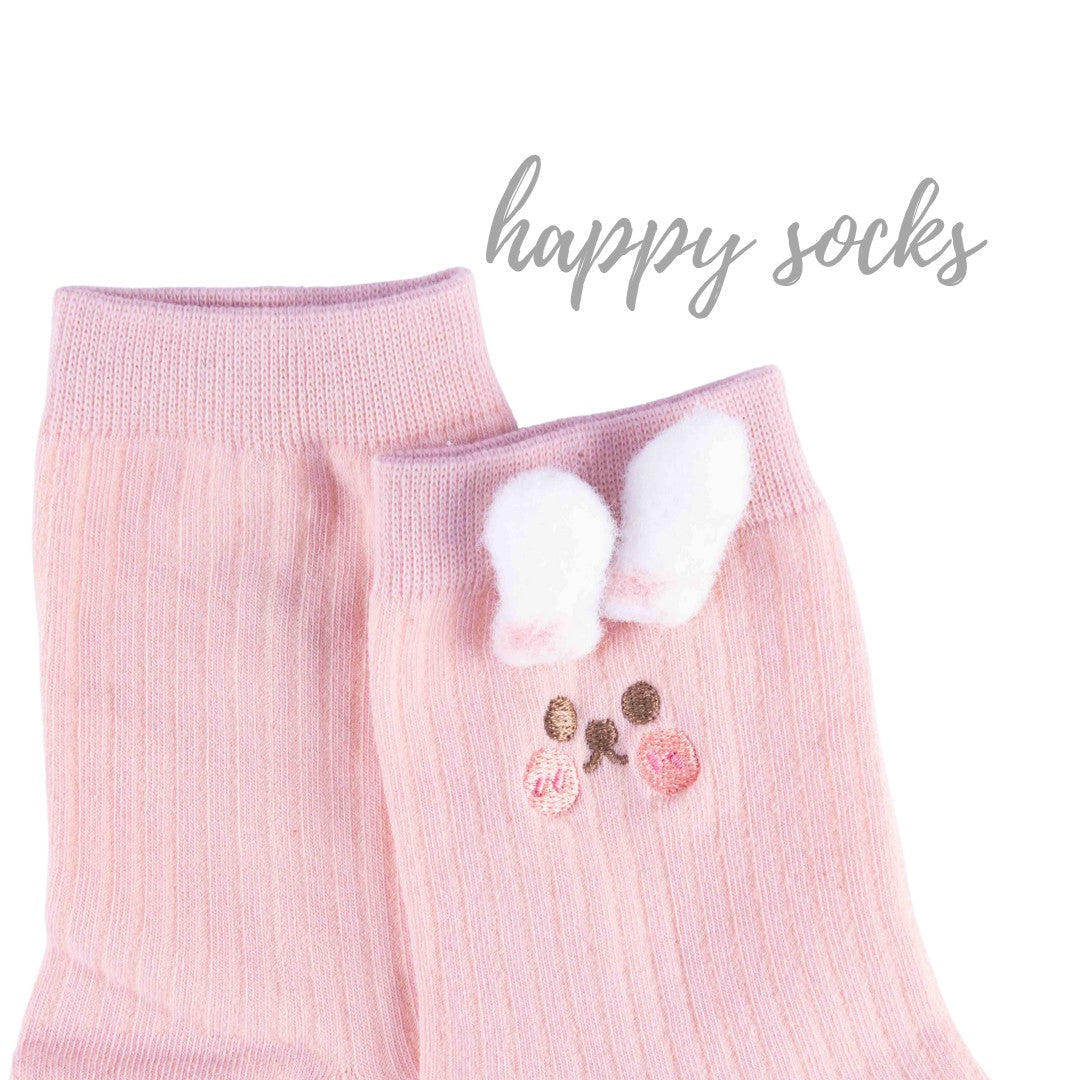 Peach Puff Pup - 3D Ear Details Cotton Socks