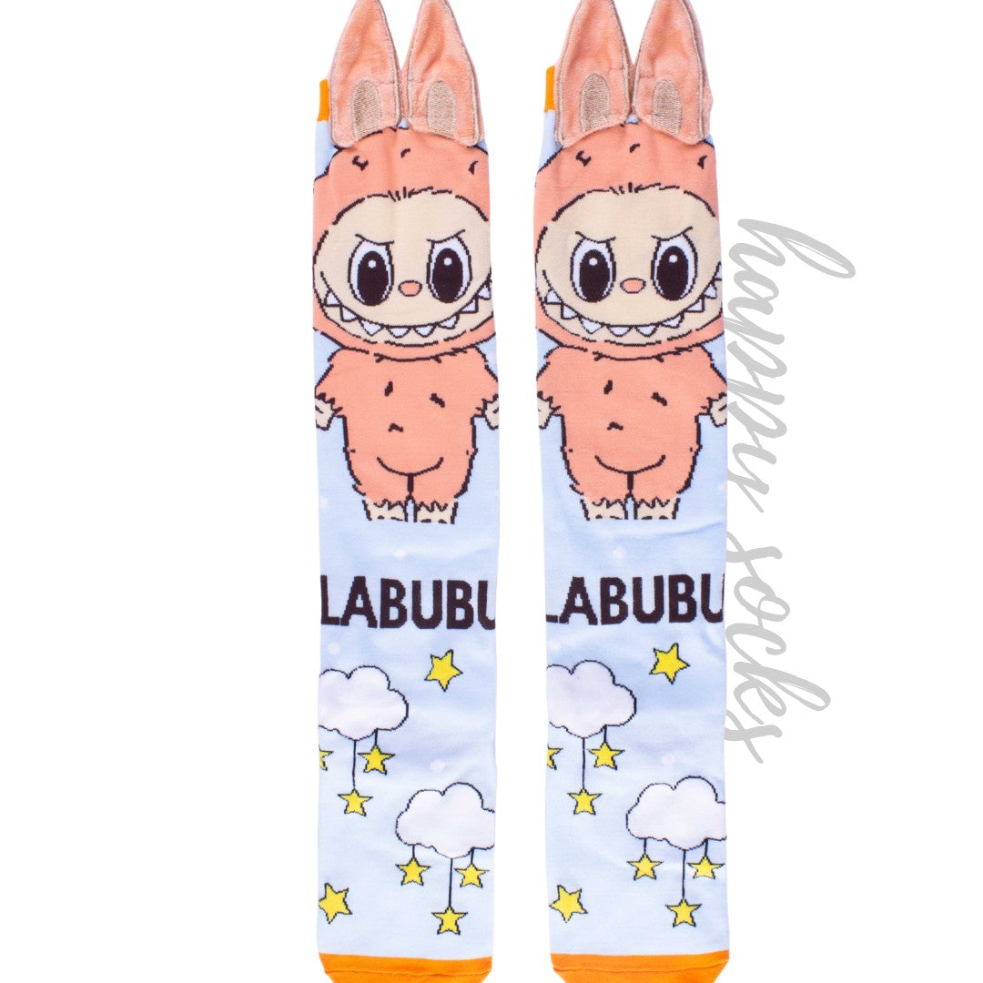 Light Blue Cloudy Labubu - 3D Adorable Cotton Socks