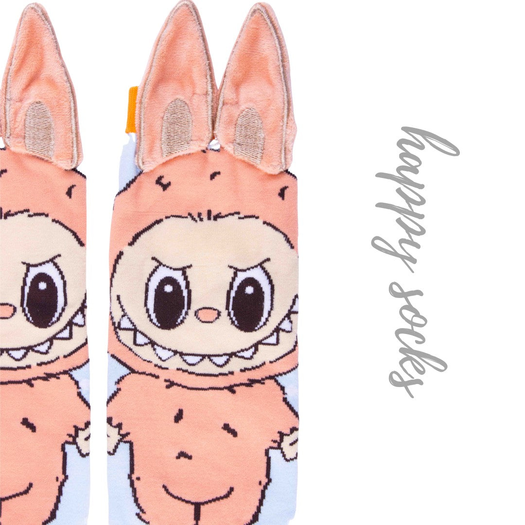 Light Blue Cloudy Labubu - 3D Adorable Cotton Socks
