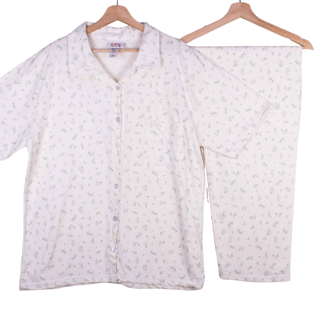 Soft Cotton Green Florals