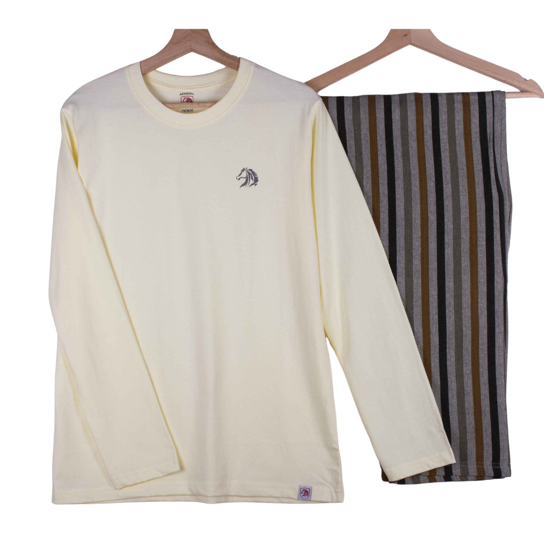 Buttery Olive Grey Stripe