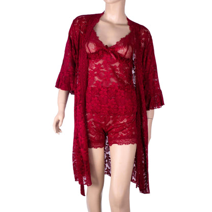 Layali Burgundy Lace Lounge Set