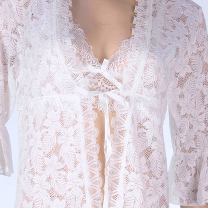 Leya White 3-Piece Lace Lingerie Set