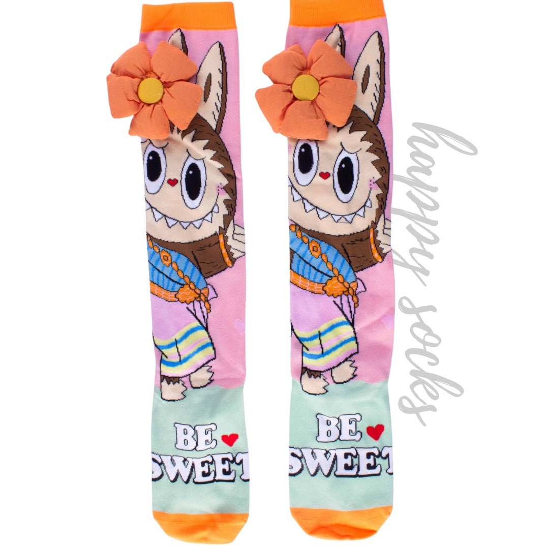 Morning Stroll Labubu - 3D Adorable Cotton Socks