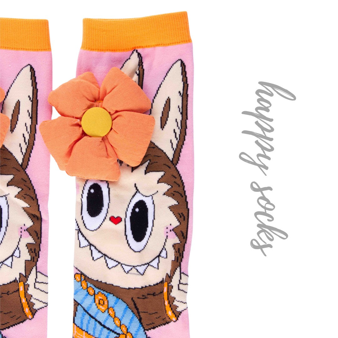 Morning Stroll Labubu - 3D Adorable Cotton Socks