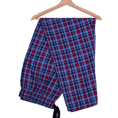 Blue and Red Plaid Polyester
