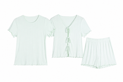 3 pc Chic Mint Rope Tie Shorts