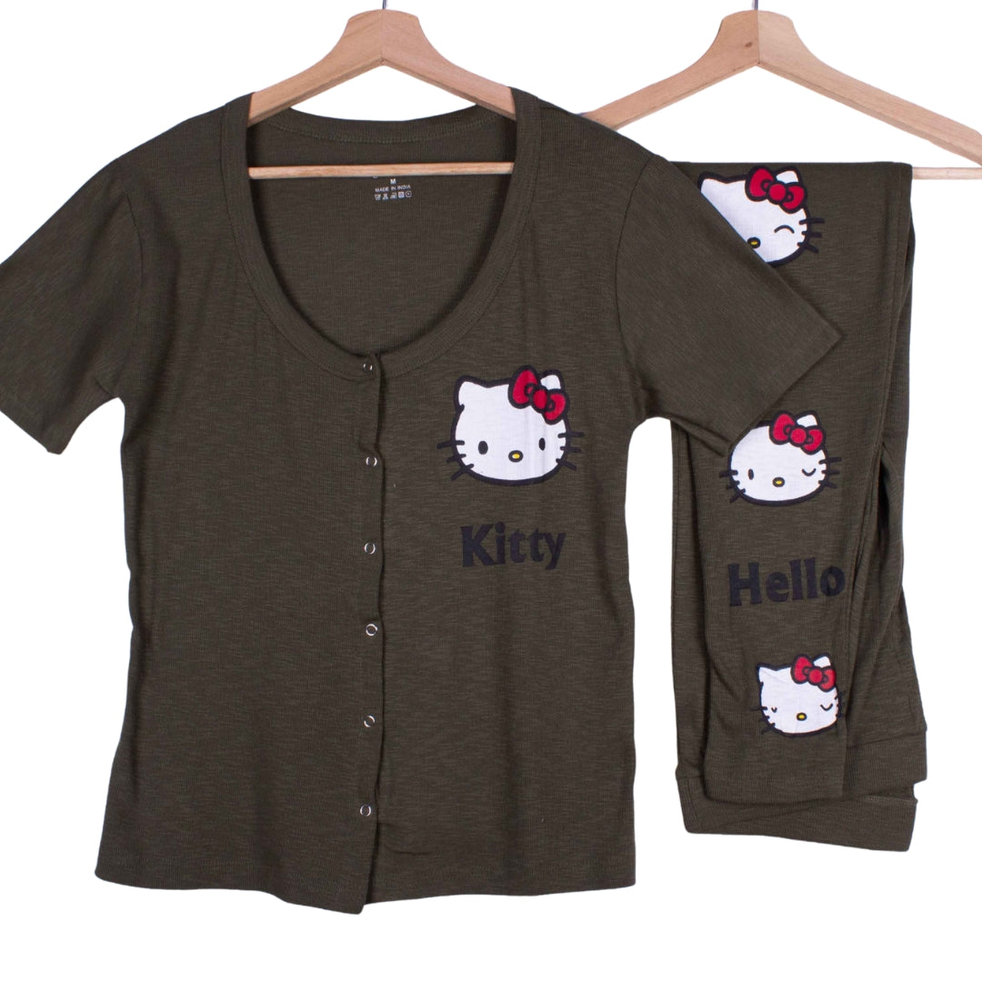 Olive Hello Kitty Tights