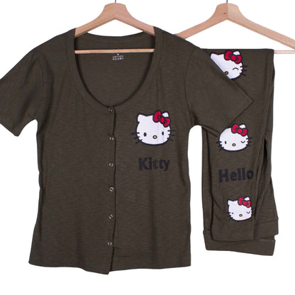 Olive Hello Kitty Tights