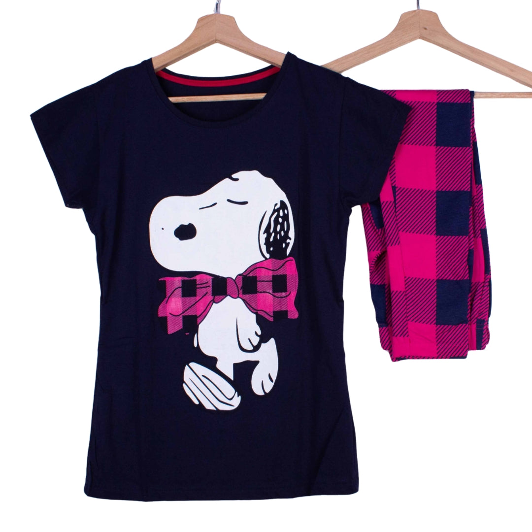 Snoopy Plaid Bow Tights