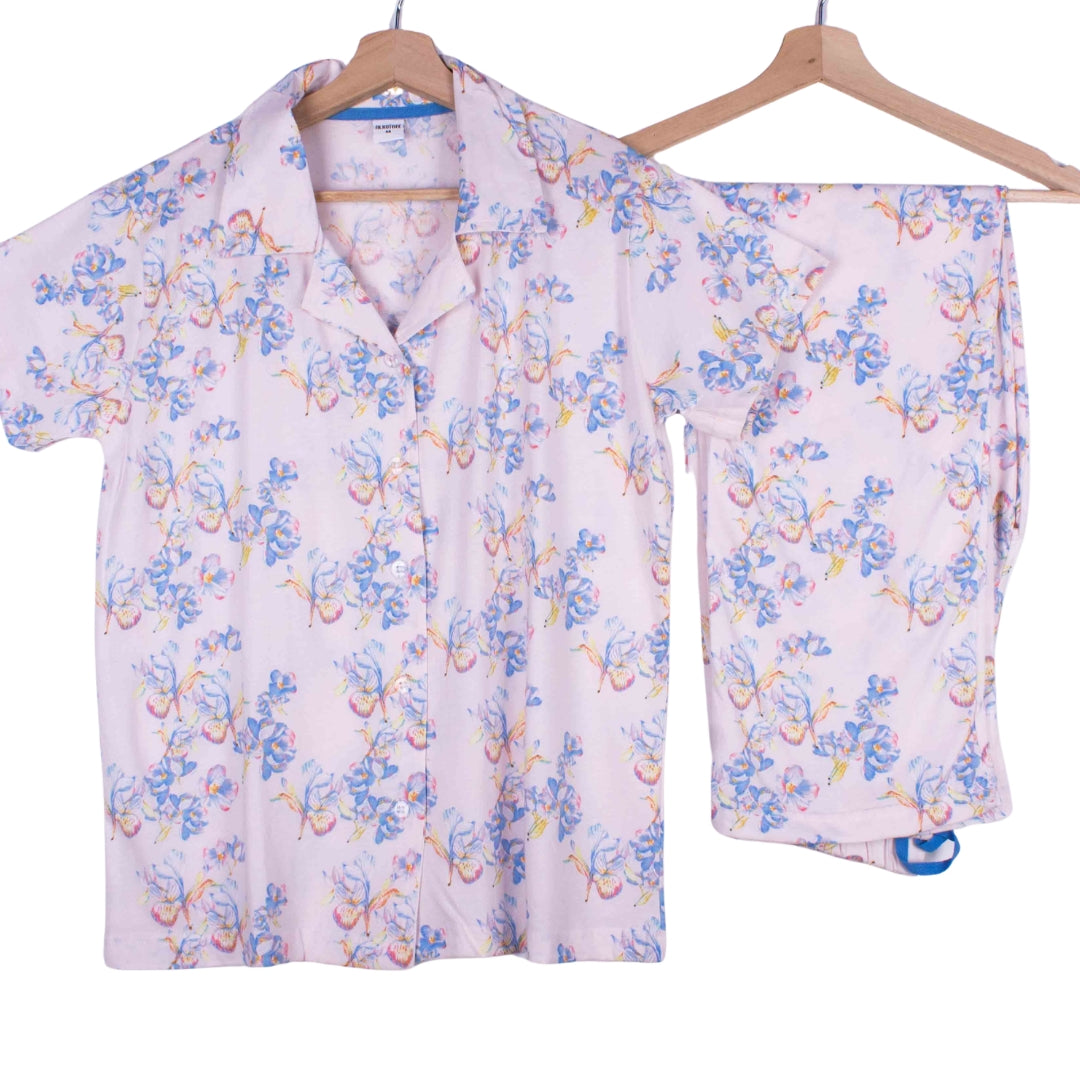 Soft Blush Blue Florals